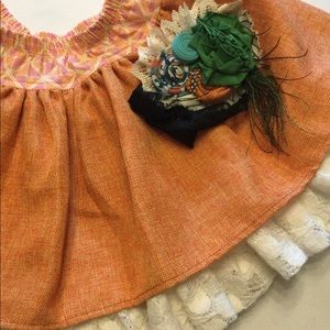 Persnickety orange balloon skirt with matching headband size 8